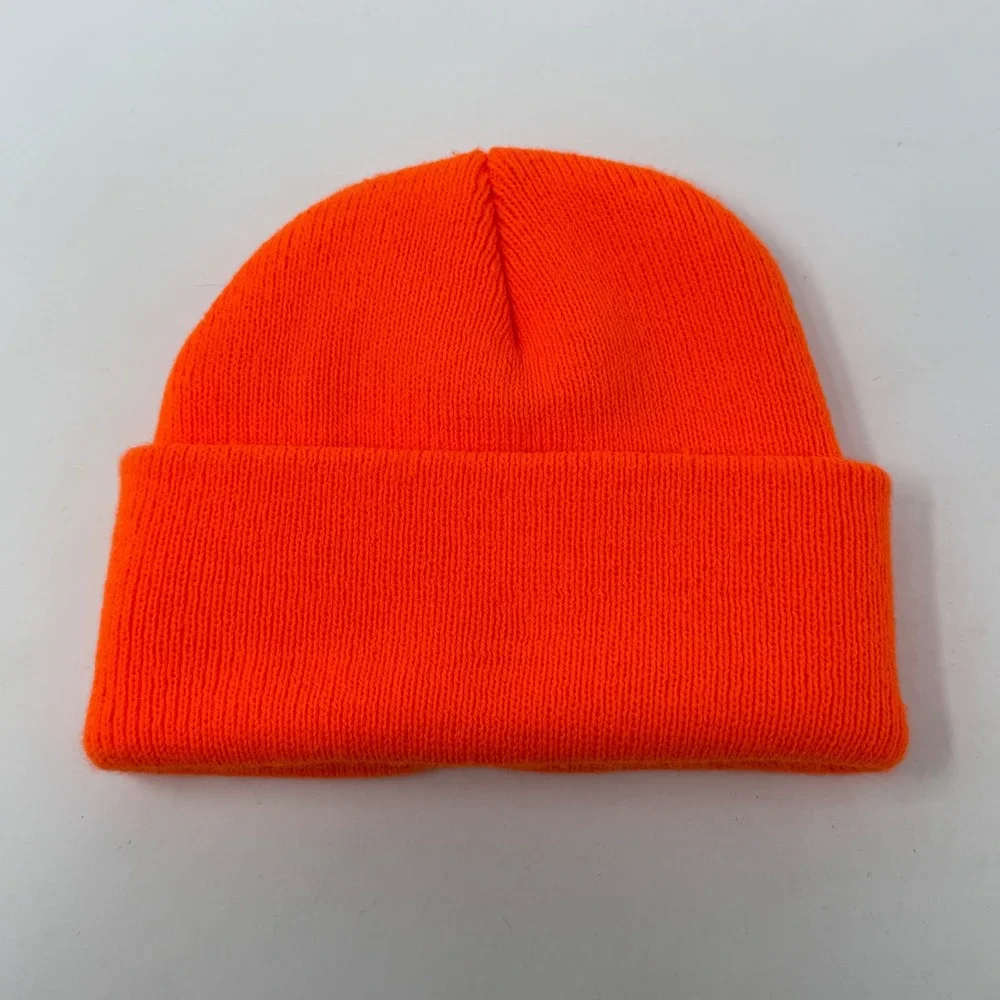 Carhartt Youth Acrylic Watch‎ Hat Beanie Blaze Orange Cuffed Knit Logo Patch A18